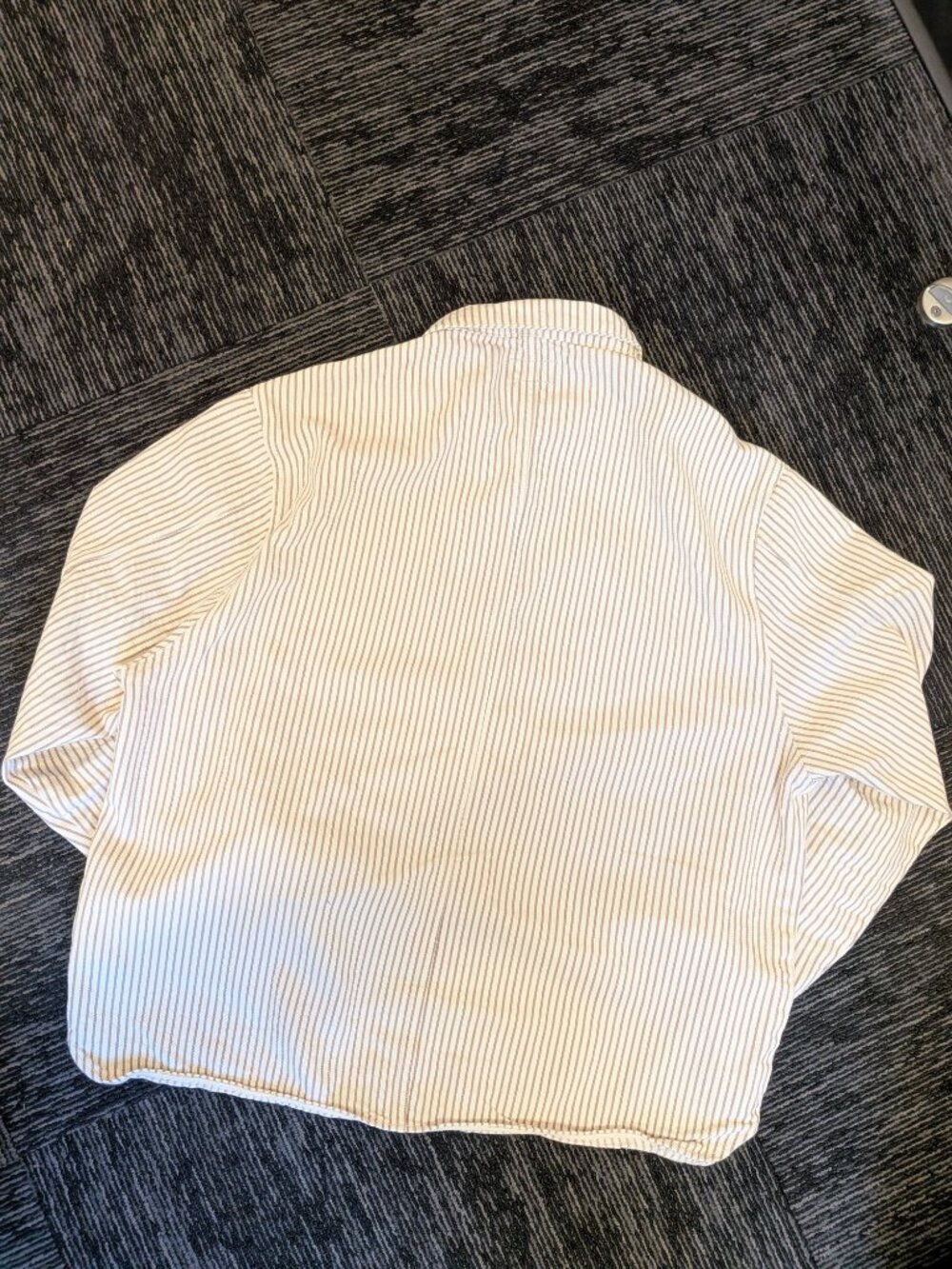 Stan Ray Khaki Hickory Stripe Painters Pop Over Shirt Boxy Utility Workwear XL - Picture 2 of 7